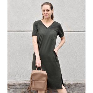 T-shirt Dress in Dark Olive